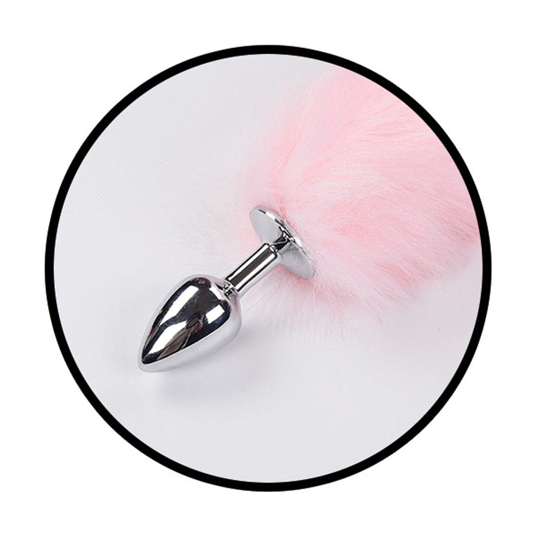 Foxy Tail - Light Up Faux Fur Butt Plug - Pink Plug - Pink