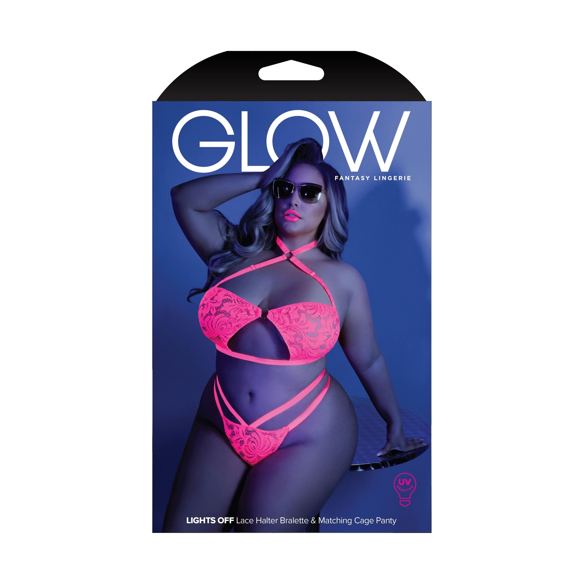 Lights Off Bralette and Panty - Queen - Neon Pink FL-GL2106-QS-B
