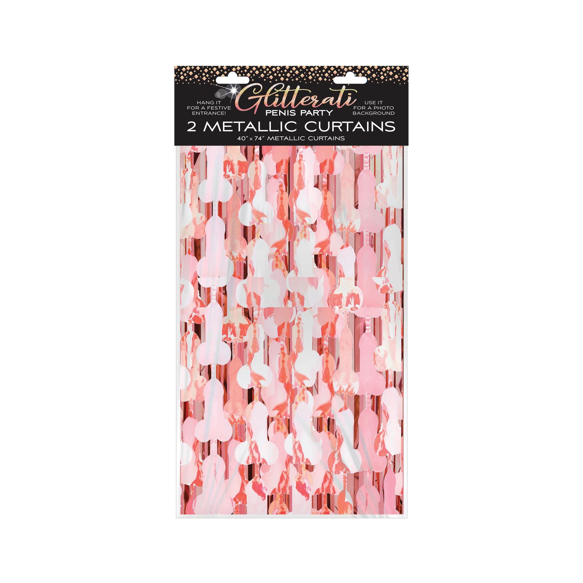 Glitterati Penis Foil Curtain - Rose Gold LG-CP1083