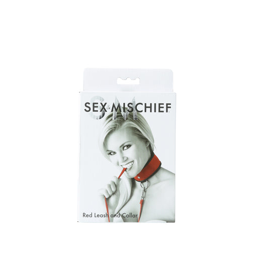 Sex and Mischief Leash and Collar - Red