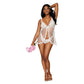 Babydoll and Pearl G-String - One Size - White DG-12834WHTOS