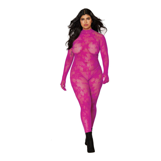 Bodystocking With Finger Gloves - Queen Size -  Azalea DG-0416AZAQ