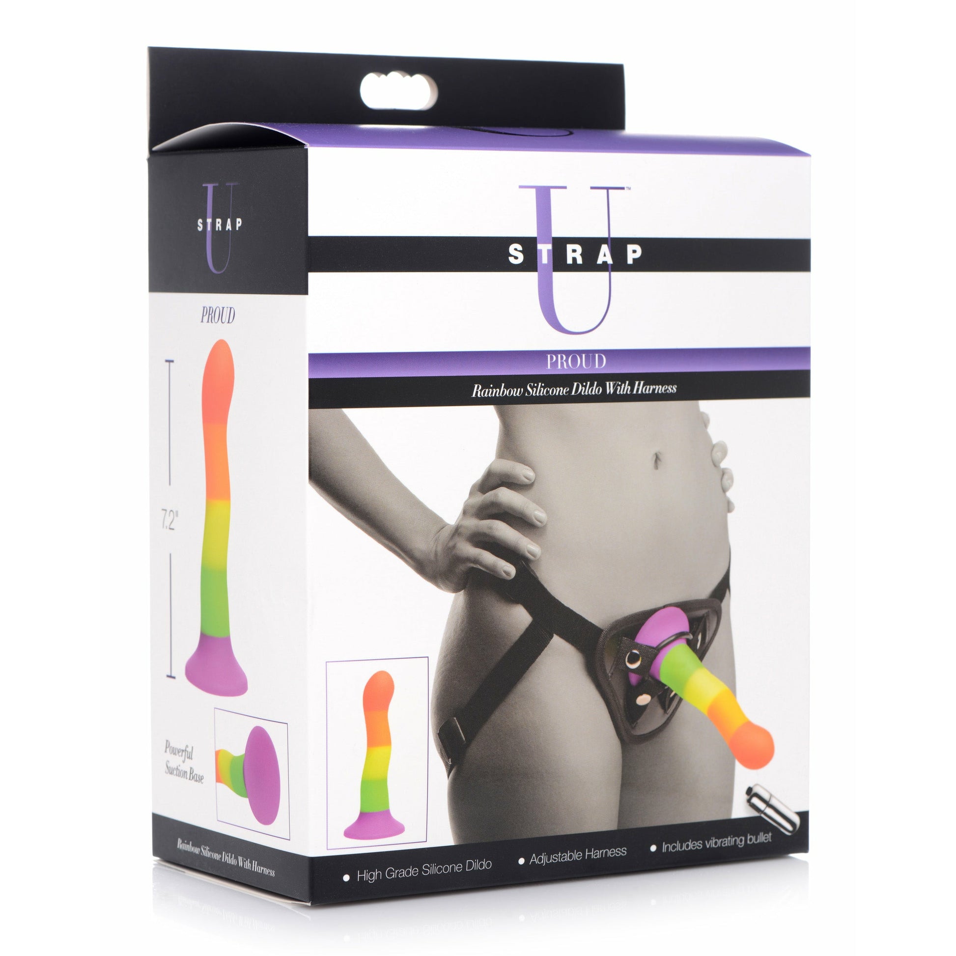 Proud Rainbow Silicone Dildo With Harness SU-AG245