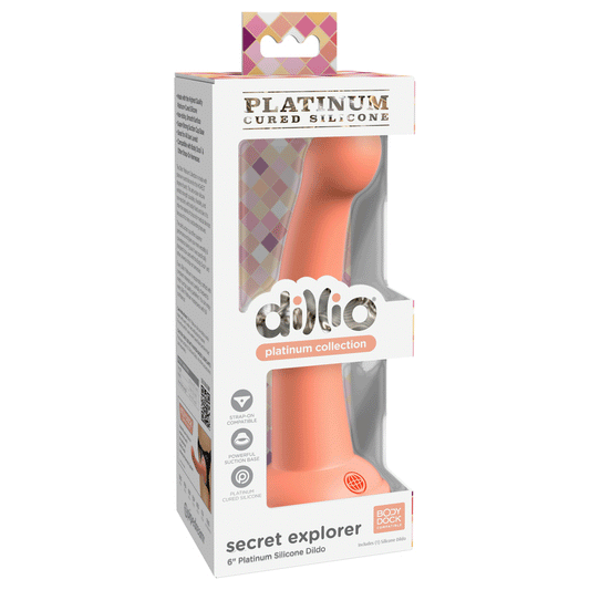 Dillio Platinum - Secret Explorer 6 Inch Dildo -  Peach