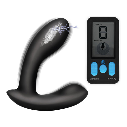 E-Stim and Vibrating Prostate Massager - Black ZE-AG663