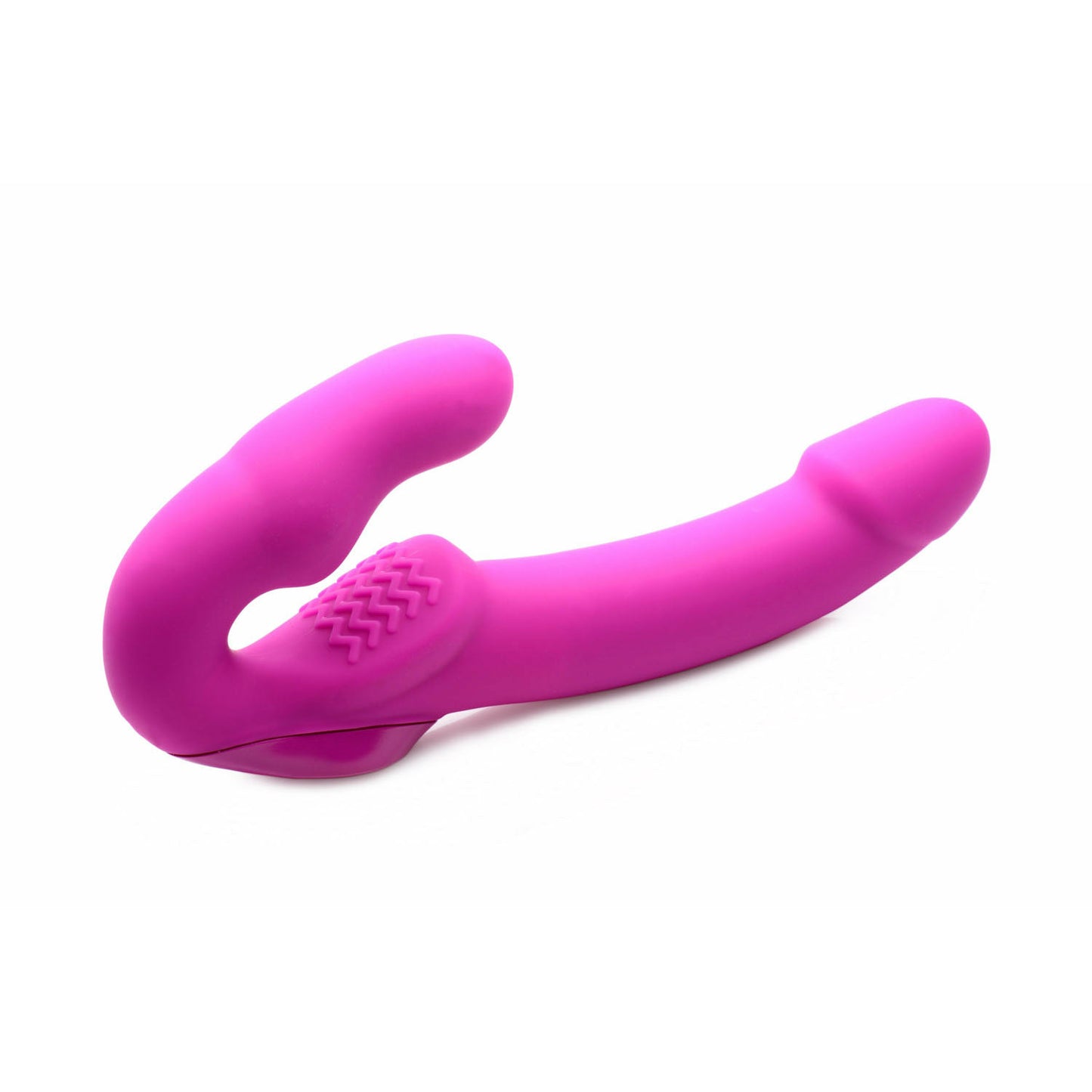 Evoke Rechargeable Vibrating Silicone Strapless Strap on - Pink