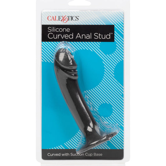 Silicone Curved Anal Stud - Black