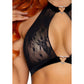 2 Pc Lace Halter Top and Panty Set - Black - S/m
