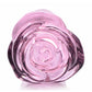 Pink Rose Glass Anal Plug - Small