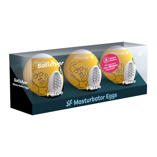3 Pc Set Masturbator Egg - Fierce - Yellow SAT-9043460