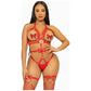 Convertible Vegan Leather O-Ring - Large - Red LA-KI4037REDL