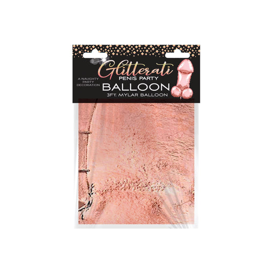 Glitterati Penis Party Balloon - Rose Gold