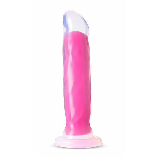 Neo Elite Glow in the Dark - Marquee - 8 Inch  Silicone Dual Density Dildo  - Neon Pink