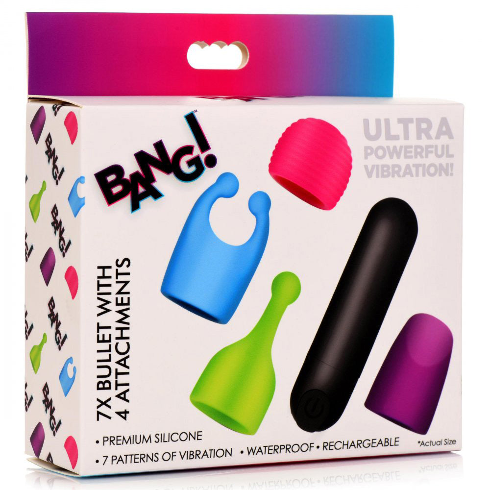 Bang - Rechargeable Bullet With 4 Attachments BNG-AG992