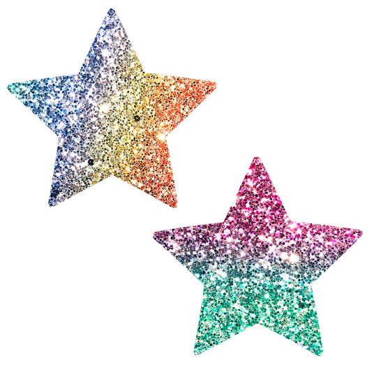 Super Sparkle Rock Kandi Chunky Rainbow Glitter  Starry Nights Nipztix Pasties