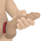Leather and Velcro Cock Ring - Red