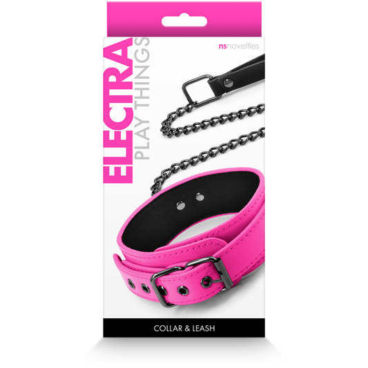 Electra Play Things - Collar and Leash - Pink NSN-1310-14