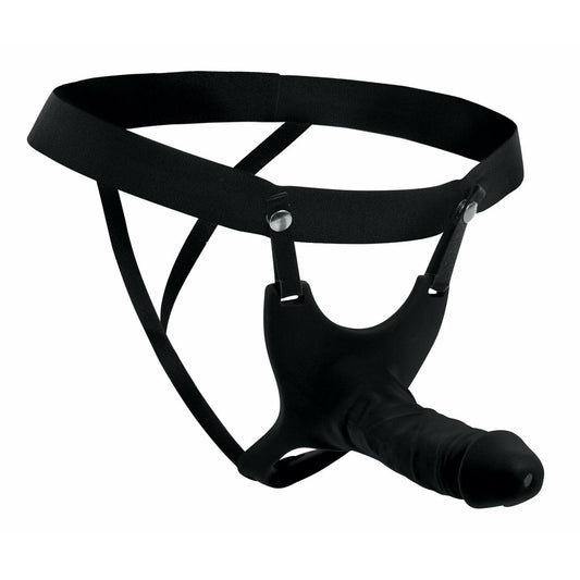 Hollow Silicone Dildo Strap-on - Black SM-AG365-BLK