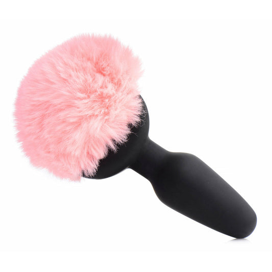 Pink Bunny Tail Vibrating Anal Plug TZ-AG189