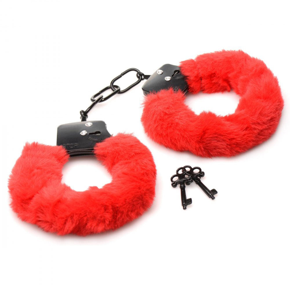 Cuffed in Fur Furry Handcuffs - Red MS-AG937-RED